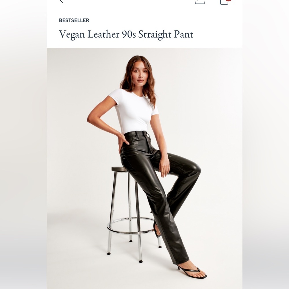 Abercrombie vegan leather 90s straight pants